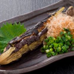 Grilled long eggplant