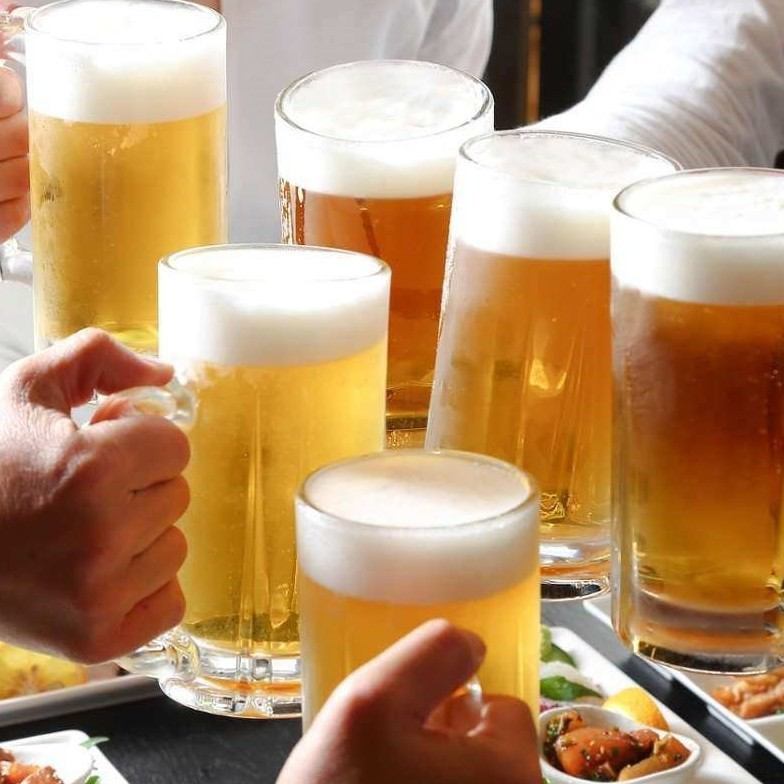 There are various courses with all-you-can-drink! We also have a single all-you-can-drink with draft beer!