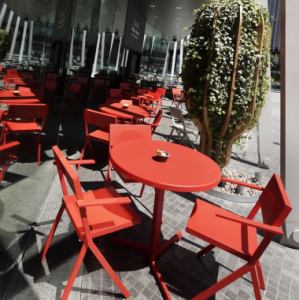 Terrace seating overlooking Umekita Square