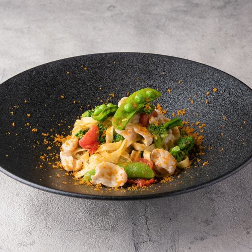 Peperoncino with white fish and seasonal vegetables