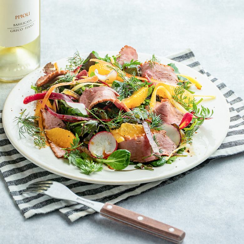 Duck loin and citrus herb salad