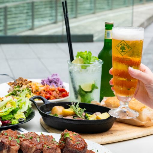 [Tropical Night Discount♪ Toast with Mojito] UMEKITA BEER GARDEN PLAN featuring smoked spare ribs [Until the end of October]