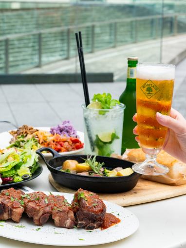 [Tropical Night Discount♪ Toast with Mojito] UMEKITA BEER GARDEN PLAN featuring smoked spare ribs [Until the end of October]