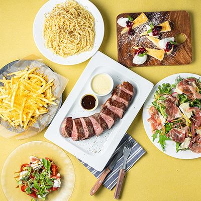 【ステーキチーズフォンデュの女子会プラン】サーロインステーキ&とろけるチーズなど全6品