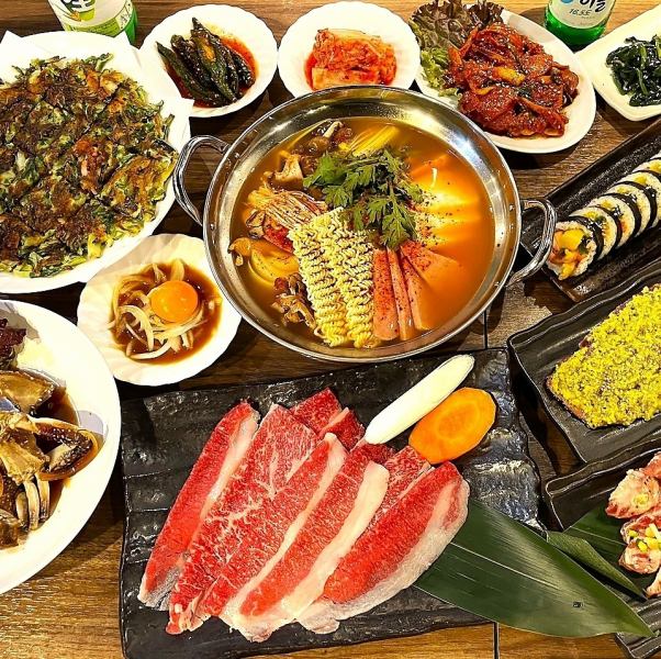 当店名物 七輪サムギョプサル。炭焼きの違いを堪能あれ。韓国家庭料理を焼肉・お鍋・一品料理から★