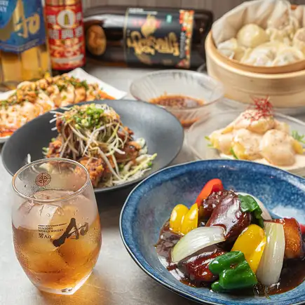 【飲み放題付き】よだれ鶏、点心2種やエビマヨ、全7品が味わえるコース 4000円(税込)