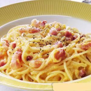 Rich Carbonara with diced bacon