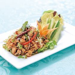 香辣鸡肉碎香草沙拉