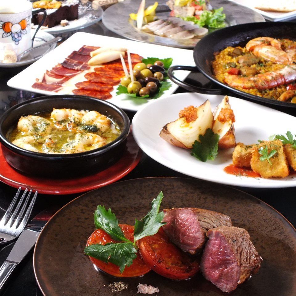 Perfect for banquets ◎ There is also a 4,000 yen Spanish cuisine course that can be ordered on the day