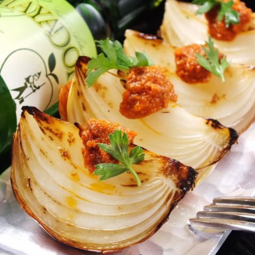 Roasted Onions with Romesco Sauce