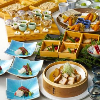 ★ 含高级畅饮套餐〈京都风味烤银鳕鱼和蒸猪肉套餐 9,000日元〉