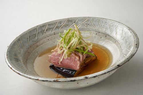 近江牛と加茂茄子の揚げ浸し