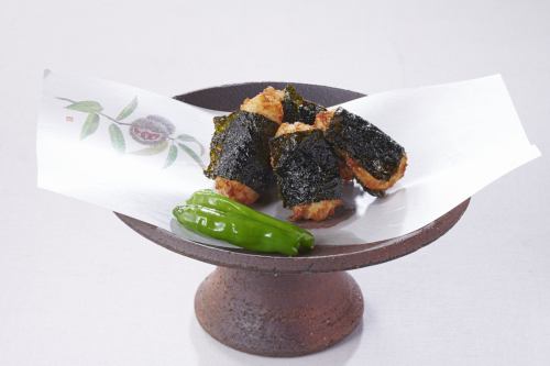 生湯葉と大和芋とろろの磯辺揚げ