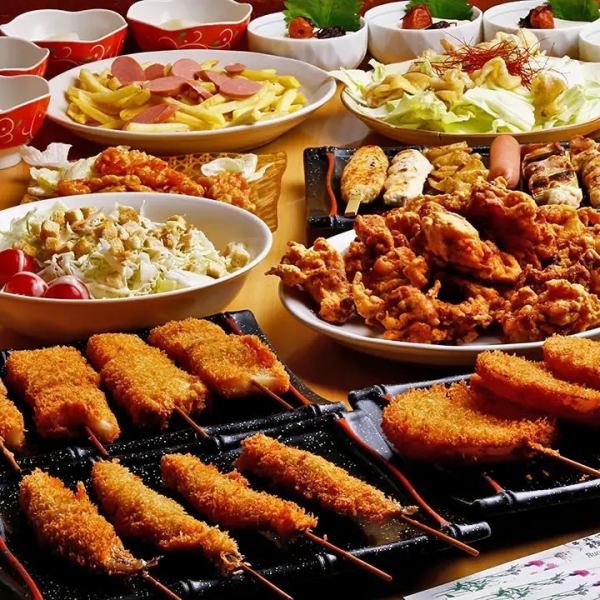 【종류 풍부한 연회 코스!!】 음료 무제한으로 대만족 틀림 없음 ♪ 3300 엔 ~