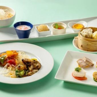 [Half & Half Lunch with Chinese Sweets] Choose 2 popular main dishes for a total of 6 dishes! All-you-can-eat desserts on weekdays