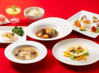 [Ryu Course] Seasonal recommended dinner dishes such as Ezo abalone, Peking duck, and shark fin