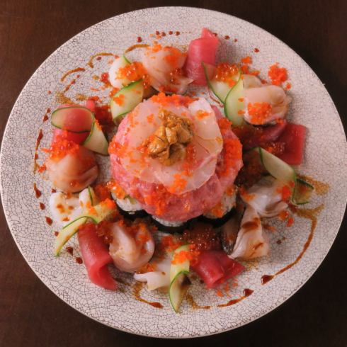 A seafood cake packed with luxury!! A unique way to celebrate birthdays and anniversaries♪