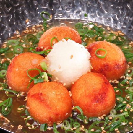 Fried takoyaki Akashiyaki style