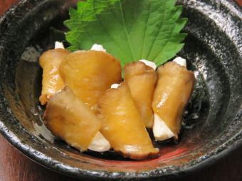 Iburi-gakko with cream cheese