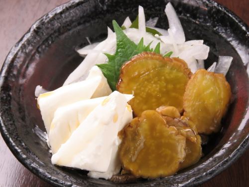 Iburi-gakko with cream cheese