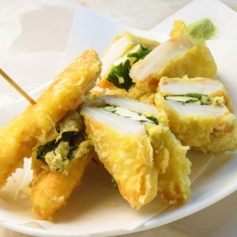 Deep-fried Sendai bamboo grass and cream cheese
