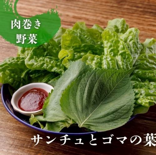 サンチュとごまの葉