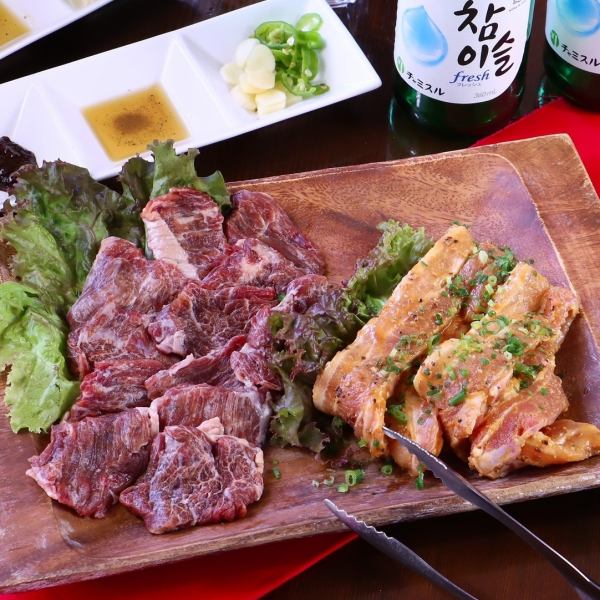 [Monday to Thursday only] 2 hours of all-you-can-drink ◎ All-you-can-eat Korean food! Beef skirt steak & miso-marinated pork ribs included 5,500 yen (tax included)