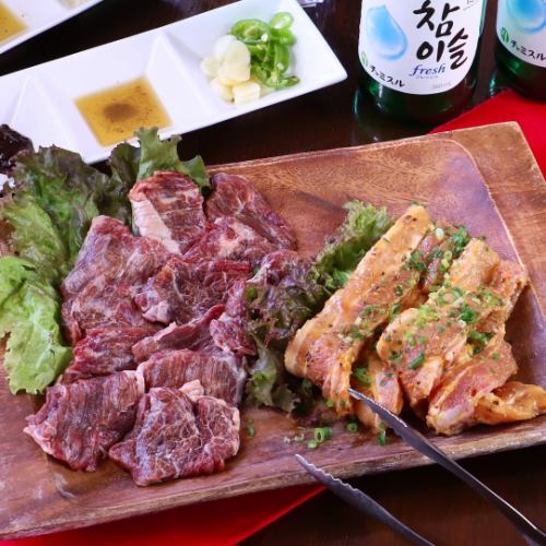 [Monday to Thursday only] 2 hours of all-you-can-drink ◎ All-you-can-eat Korean food! Beef skirt steak & miso-marinated pork ribs included 5,500 yen (tax included)