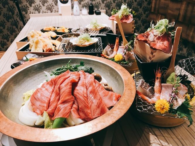 推薦商店經理【黑毛和牛牛肉壽司·天婦羅·壽司】5000日元套餐★100分鐘即可飲用