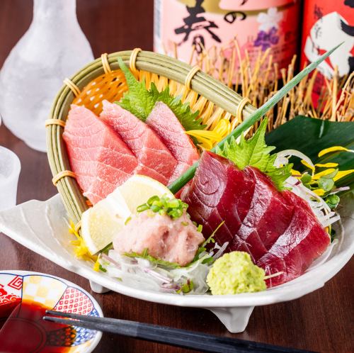 マグロ3点盛り(赤身、中トロ、ネギトロ)