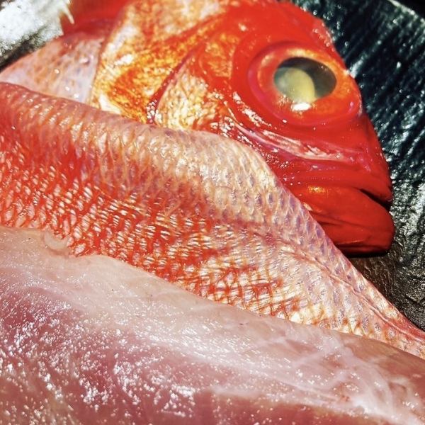 黃金鯛魚刺身、炭烤紅鯛魚