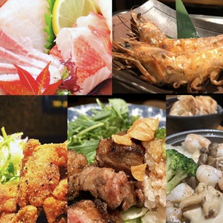 ★無限暢飲+10道菜6,500日圓（含稅）★享受Robasumi的經理推薦套餐