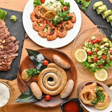 忘年会特別価格【2時間飲み放題付】ビールと楽しむ！ソーセージプラッターコース【3500円税抜】