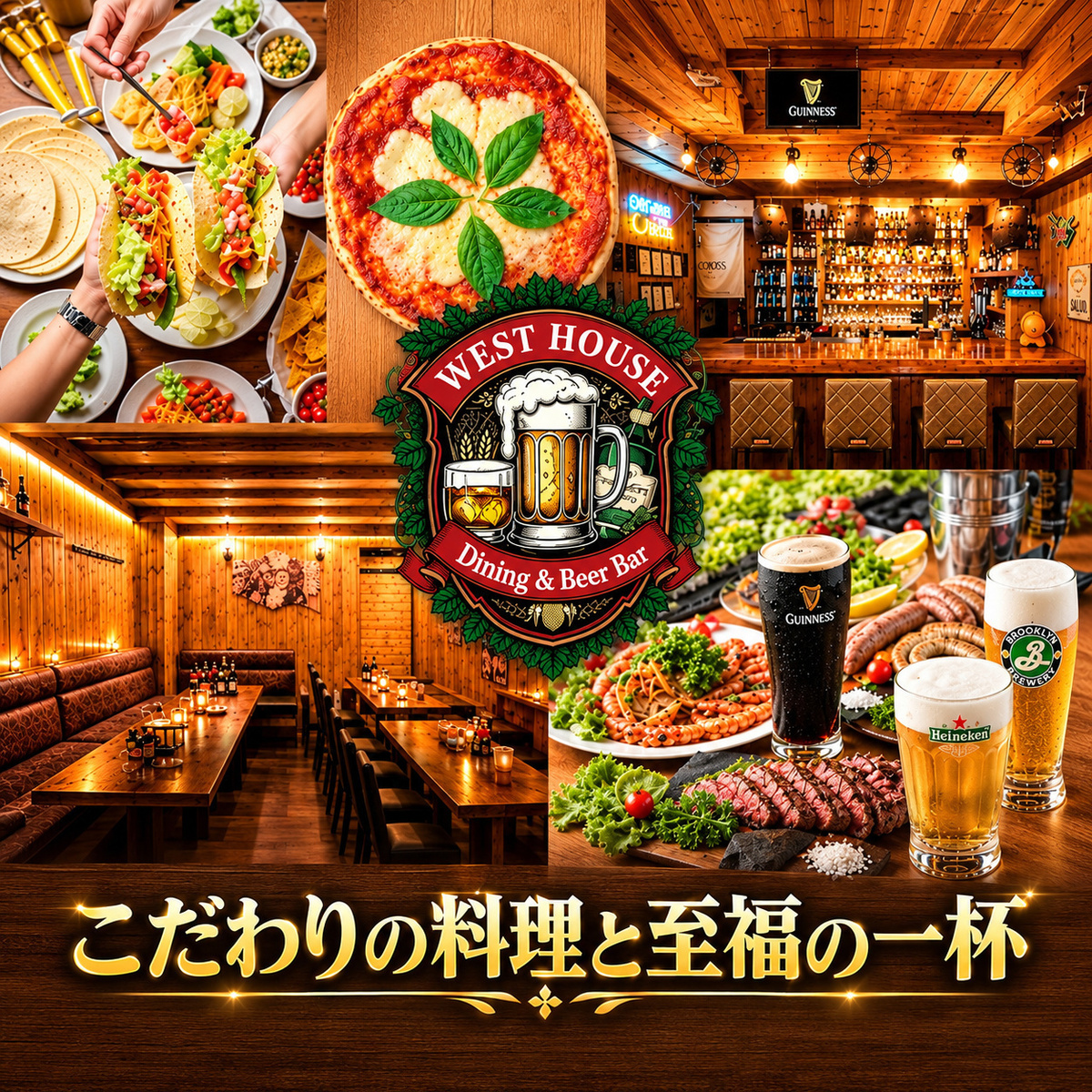 NEW OPEN【신주쿠역 도보 3분】크래프트 맥주와 고기 요리를 즐길 수 있는 비어 바!연회 접수중