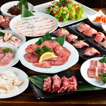 【竹コース◆11品】黒毛和牛肉のすき焼きやカルビに赤身など心ゆくまで楽しむ(7,980→7,500税込)