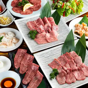 【梅菜套餐◆9道菜】尽情享用黑毛和牛牛排和瘦肉♪（5,980日元→含税5,500日元）