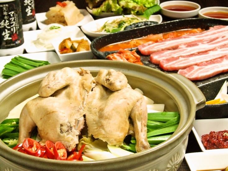 大人気サムギョプサルや鶏料理タッカンマリで韓国料理を満喫☆
