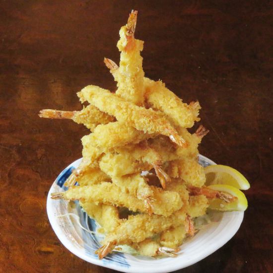 Enjoy a fried shrimp tower that's sure to look great on social media!