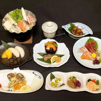 [3,300 yen hotpot kaiseki course] (7 dishes in total) + Please order all-you-can-drink separately.