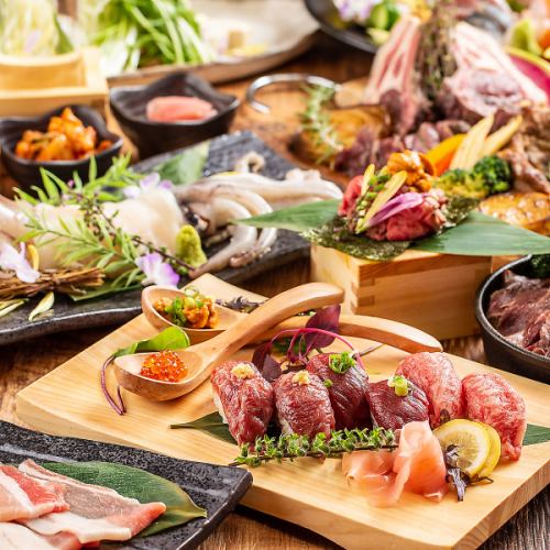 [Kiwami Course] The main dish is "Domestic Wagyu Beef Suki-shabu."5 kinds of sashimi, 2.5 hours all-you-can-drink, 9 dishes, 5,000 yen