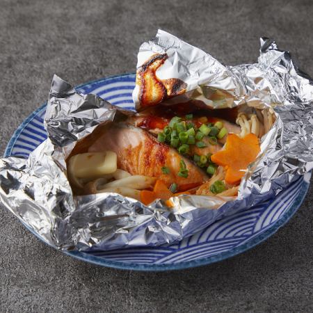 Autumn salmon and mushroom grilled with delicious miso