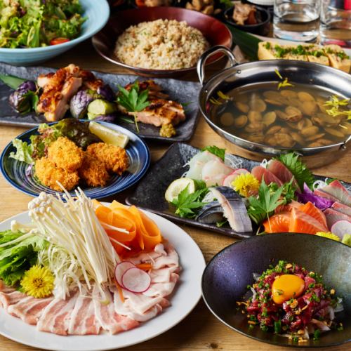 【Renma套餐】主菜任選雞肉火鍋或豬肉涮涮鍋！ 2.5小時暢飲，10道菜，4000日圓。