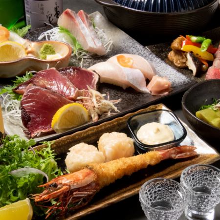 【分裝】火鍋、生魚片、炸蝦等海鮮為主的豪華套餐 5,000日圓（含稅）*不含飲料費