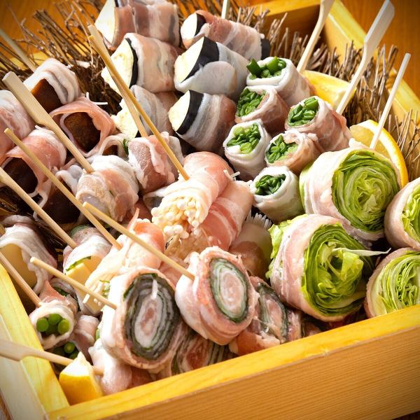 当店新名物!!野菜巻き串♪人気の焼き鳥ラインナップを強化!!定番メニューはもちろん野菜巻き串始めました◎