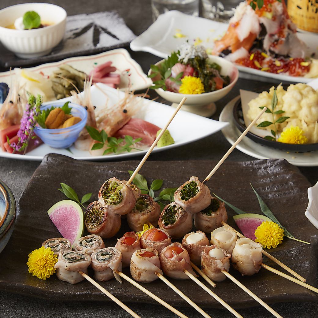 当店人気の焼き鳥・野菜巻き串は豊富のラインナップ!!