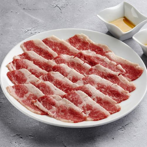 Thinly sliced kalbi sukiyaki style