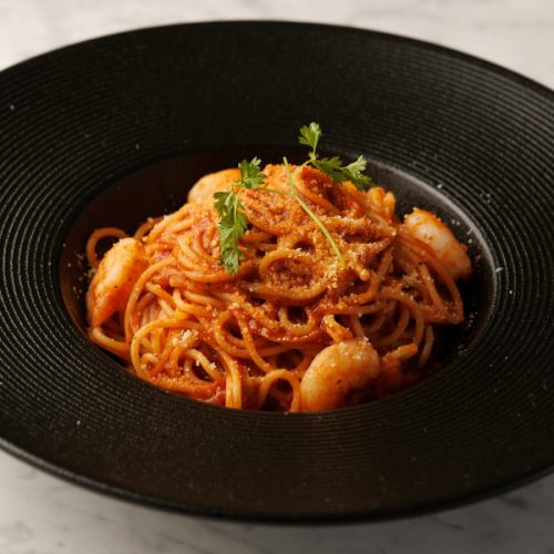 海老とバジルのナポリタン