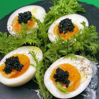 Homemade Smoked Egg and Lumpfish Caviar