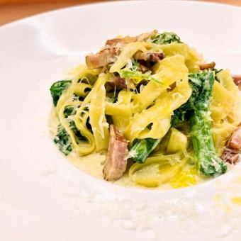 [Lunch] Soy milk fettuccine course with rape blossoms, pancetta, and pecorino <7 dishes in total> 2,000 yen (tax included)