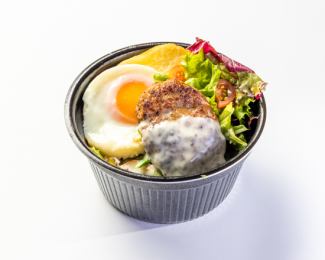 チーズフォンデュ屋のハンバーグロコモコ丼